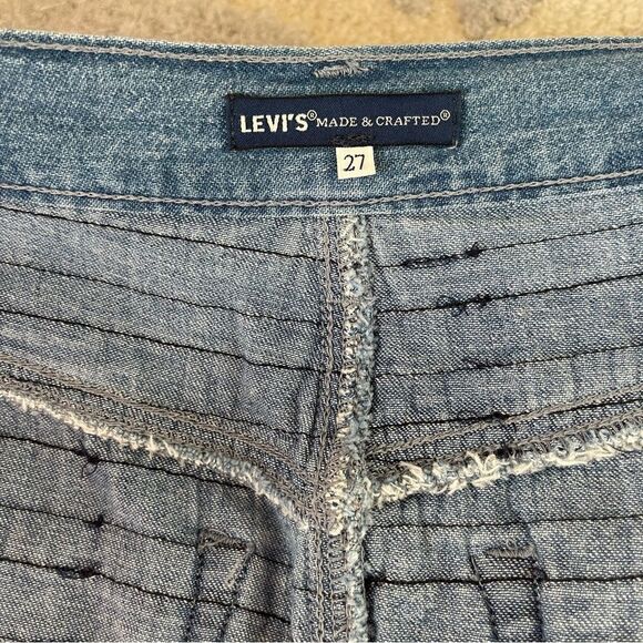 Levi’s Made & Crafted SS19 Premium High-Waist Denim Skirt w Fringe Medium Wash 6 - Picture 9 of 16